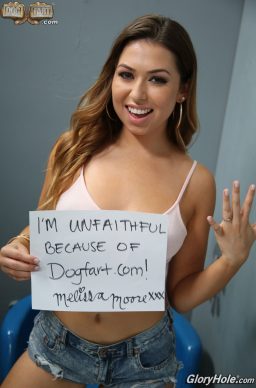 Teen hottie with sexy ass Melissa Moore gets blacked through the gloryhole